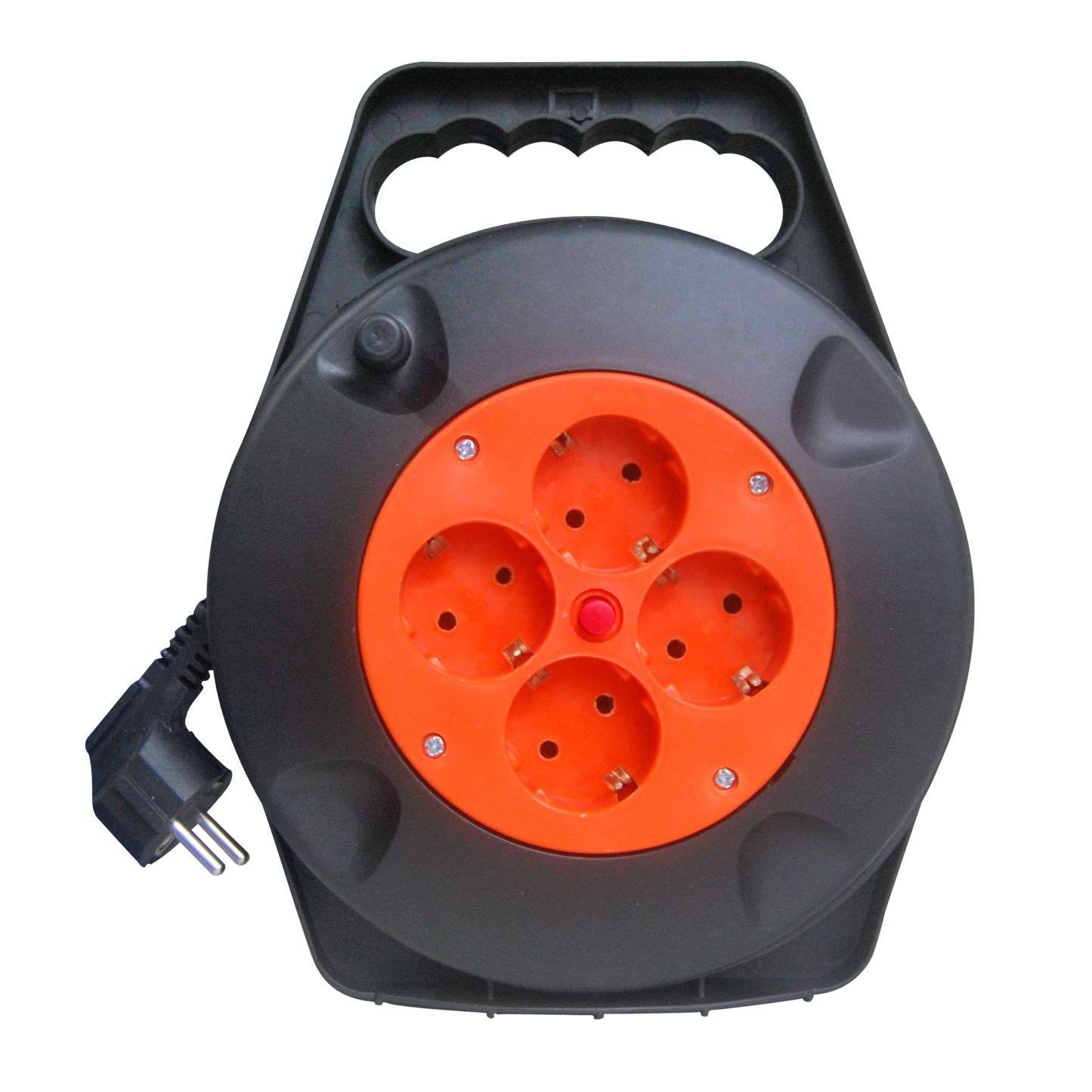 Enrollacable de 4 enchufes con 10 metros de cable, Fabrilamp, seguridad y comodidad.