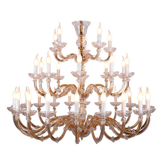 Lámpara de Techo M.Teresa 112 cm Oro Interlusa instalada en ambiente decorativo de salón o dormitorio | Interlusa