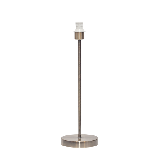 Armazón CARA fabricado en metal color cuero, para lámpara de mesa