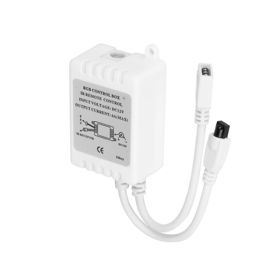 Control Remoto RGB 12V para Cinta LED Freya 5m de Fabrilamp. Fácil de usar, control total del color.