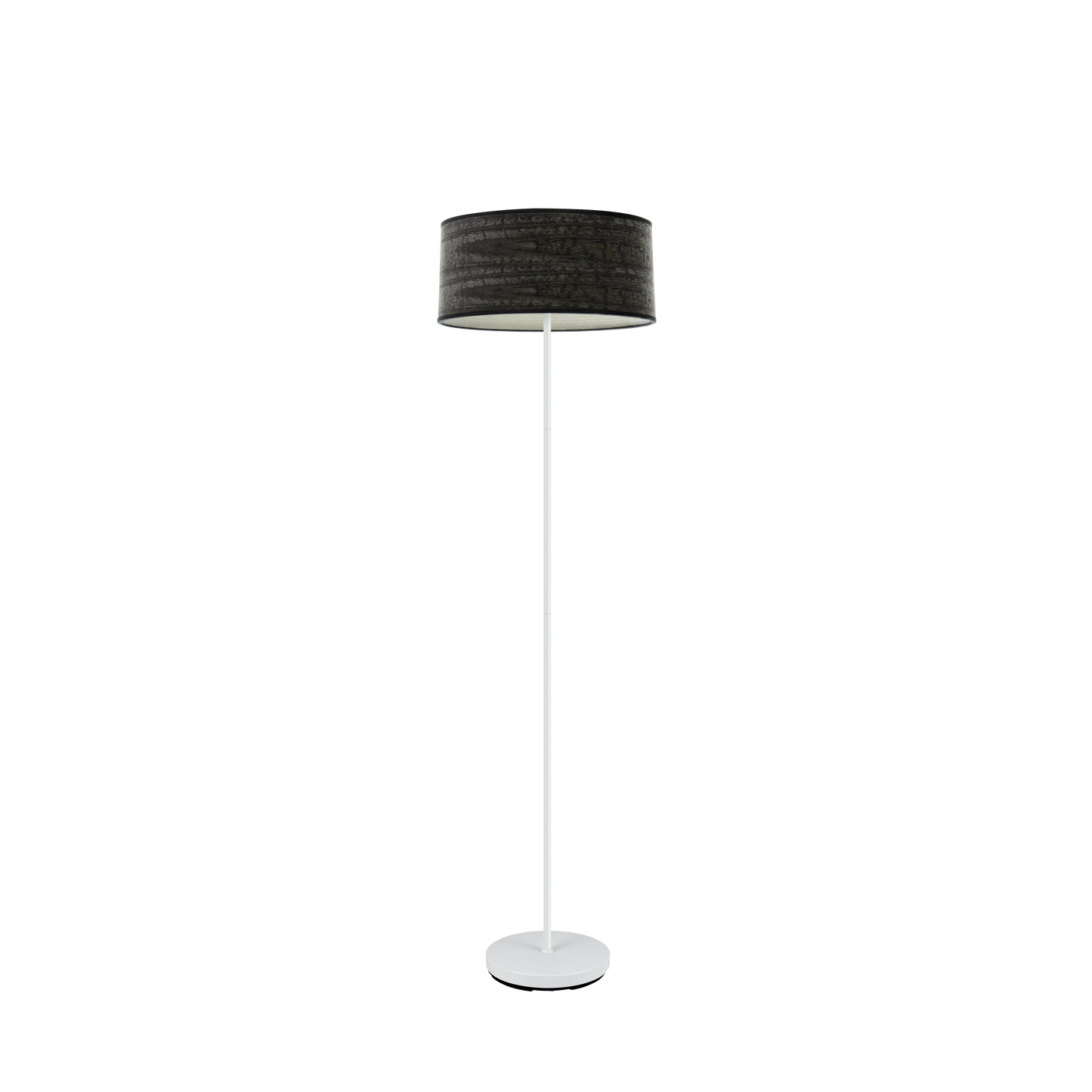 Pie de salón Jerte fabricado en metal color blanco y madera negra