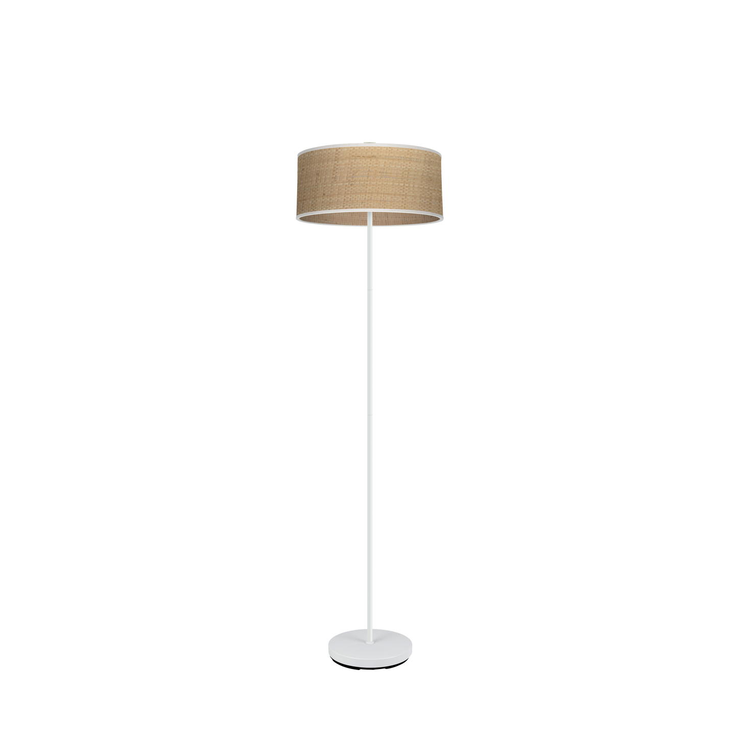Lámpara Jerte fabricada en metal color blanco y pantalla textil color natural