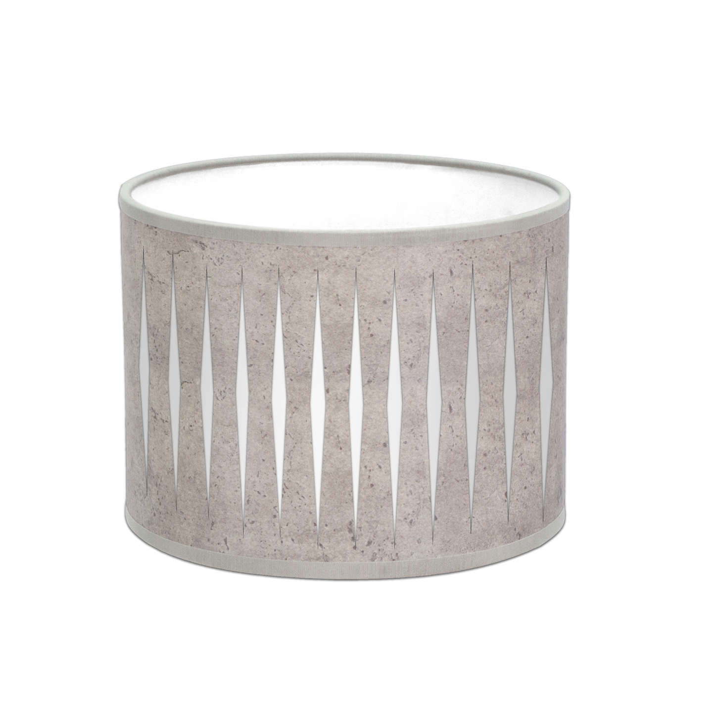 Lámpara Piron fabricada en Metal y Textil color Blanco y Cemento Gris