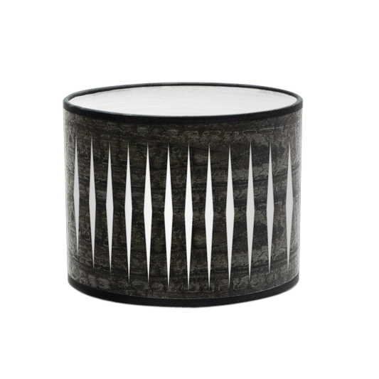 Lámpara Piron fabricada en metal color blanco y textil en madera negra, Fabrilamp