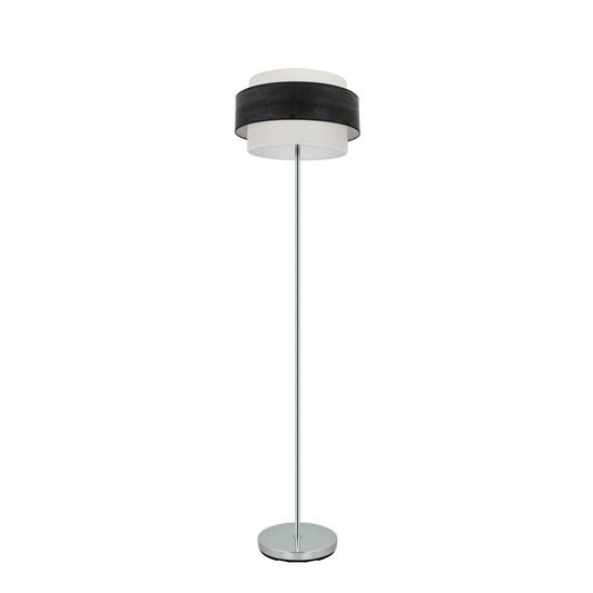 Lámpara Myriam fabricada en metal cromado color madera negra, ideal para iluminar tu hogar