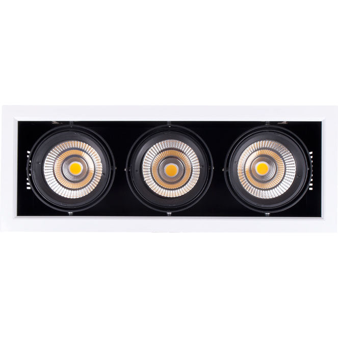 Downlight Empotrable ALFEU Rectangular 3x30W LED 4000K Blanco LUMIT Interlusa - Vista frontal principal en fondo blanco | LuzGurú