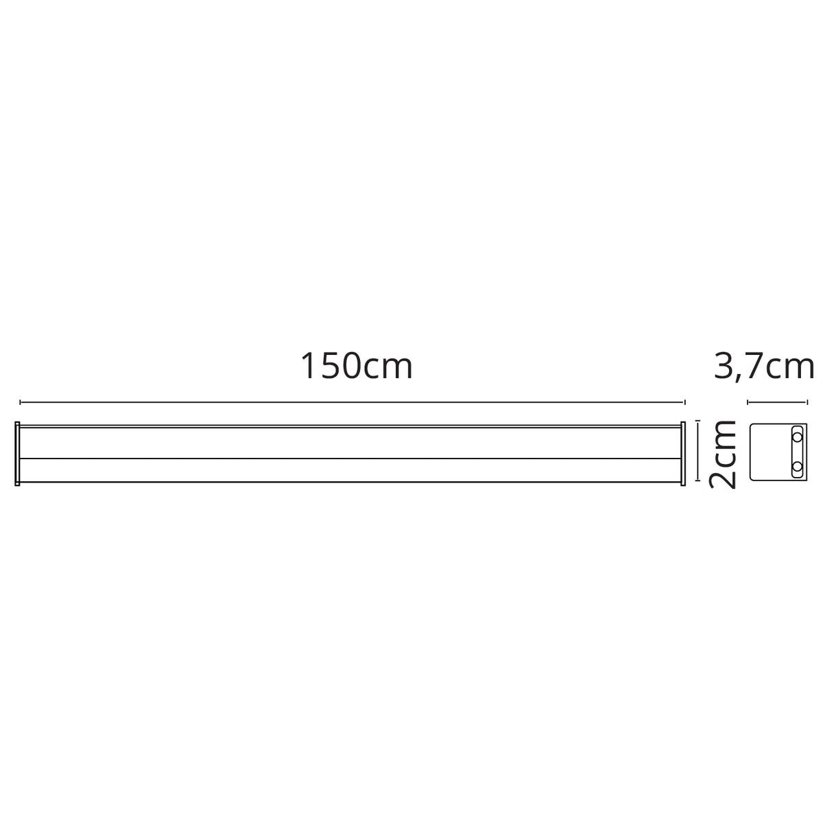 Regleta LED AXINITE 150 cm 20W 3000K Blanco Interlusa encendida con proyección de luz y ambiente | LuzGurú
