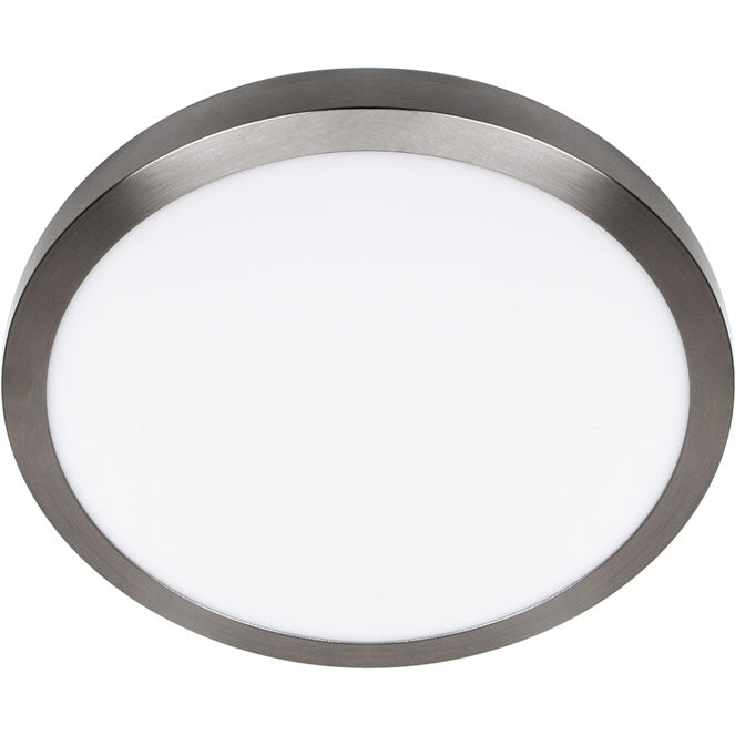 Plafón LED Escudo Redondo 40 cm Níquel Luz Neutra 4000K Interlusa - Vista frontal principal en fondo blanco | LuzGurú