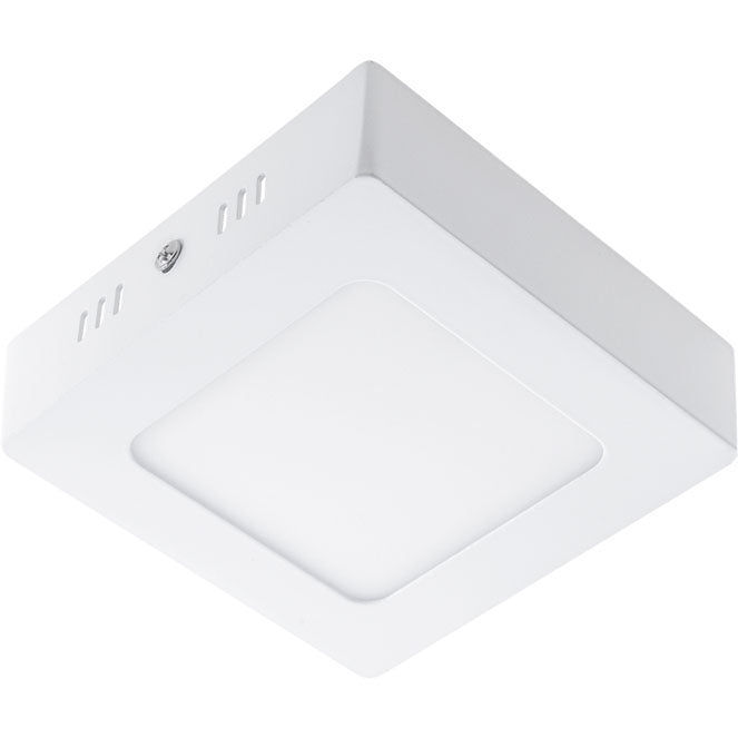 Plafón LED PESETA Cuadrado 12 cm 6W 4000K Blanco Interlusa - Vista frontal principal en fondo blanco | LuzGurú