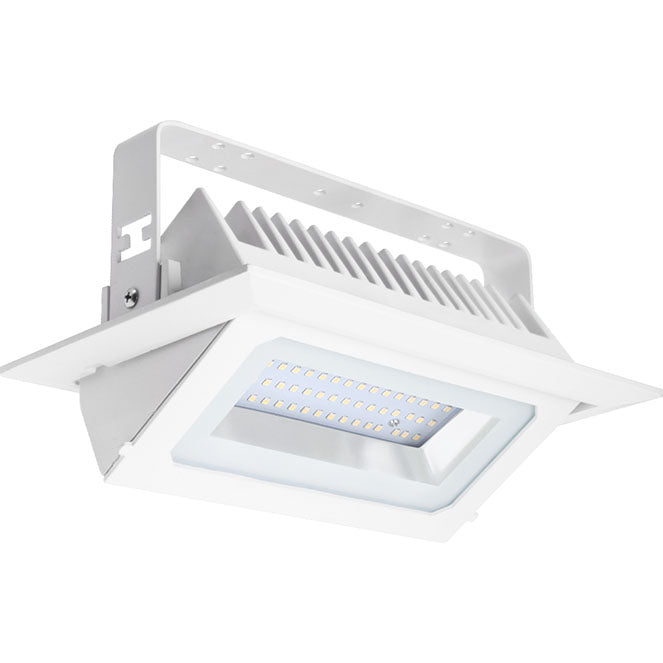 Downlight LED Rectangular NEWTON 50W 4000K Blanco Interlusa - Vista frontal principal en fondo blanco | LuzGurú