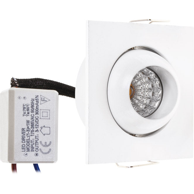 Downlight Empotrable CENTAVO 5,2 cm LED 1W Blanco LUMIT Interlusa - Vista frontal principal en fondo blanco | LuzGurú
