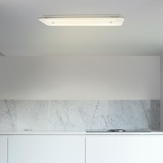 Plafón LED TANZANITA 68 cm Blanco Interlusa instalada en ambiente decorativo de salón o dormitorio | Interlusa