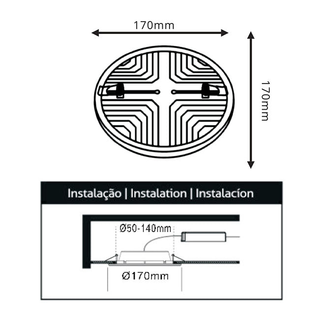 Downlight Empotrable LIRA LED 24W 17cm Blanco Interlusa encendida con proyección de luz y ambiente | LuzGurú