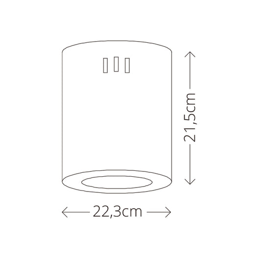 Plafón LED TUBI 40W 3200lm 4000K 22cm Blanco Interlusa instalada en ambiente decorativo de salón o dormitorio | Interlusa