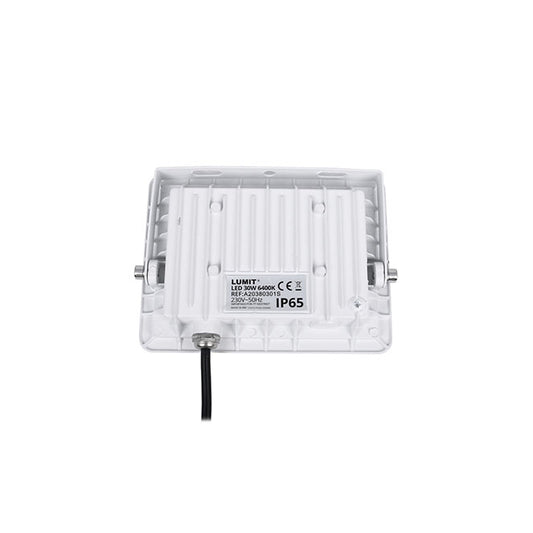 Proyector TUMUT fabricado en aluminio color blanco, ideal para exteriores