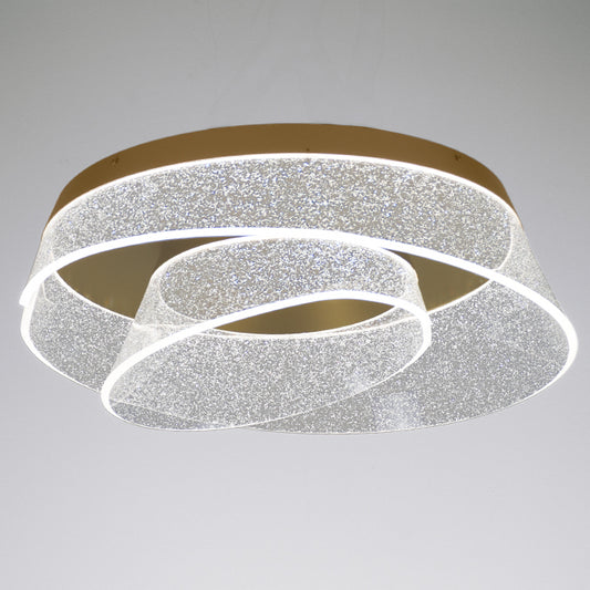 Plafón LED CAMILLE CCT 50 cm Dorado Interlusa instalada en ambiente decorativo de salón o dormitorio | Interlusa