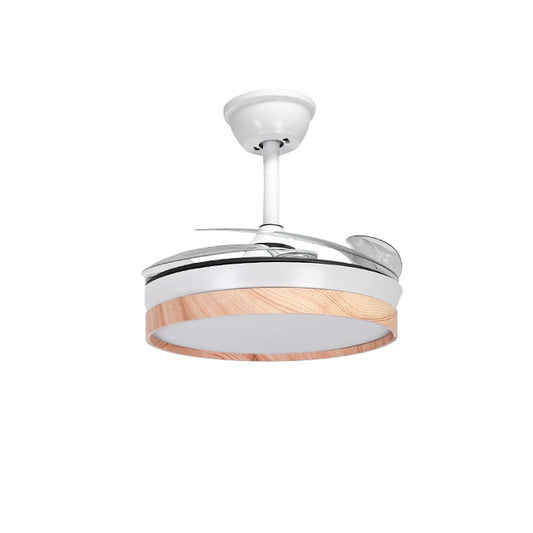 Detalles del Ventilador de Techo BELAIR COSMOS MINI (Ref. B-28400-40 WO) - Luz LED integrada 48W, 4800lm, 3000/4000/6000K, 4 aspas retráctiles de 91cm, Blanco/Haya, mando a distancia, Interlusa LUZGURÚ.