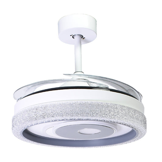 Ventilador de techo BELAIR TRIO B-28500WH blanco, 108cm, 6480lm, LED 72W (3000/4000/6000K), 4 aspas retráctiles, silencioso, mando a distancia, Interlusa LUZGURÚ.