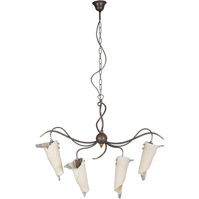 ASTI Lámpara de Techo Cristal Marrón LUMIT, diseño elegante para salón, referencia BC1261*4