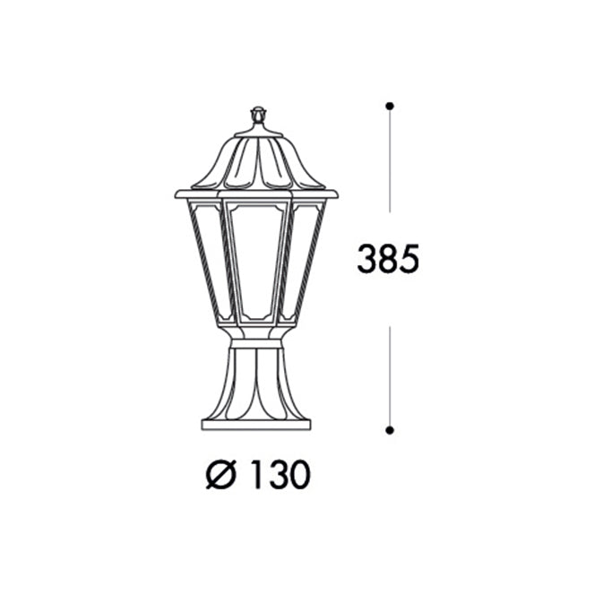 Farola ANNA fabricada en resina color blanco, ideal para iluminación exterior
