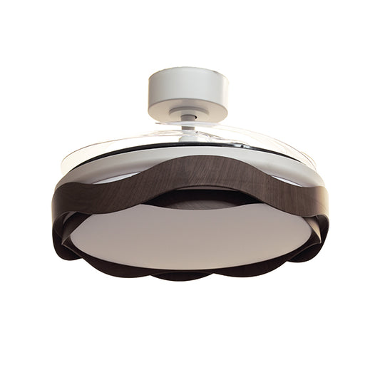 Ventilador ONDAS fabricado en Metal color Blanco/Roble