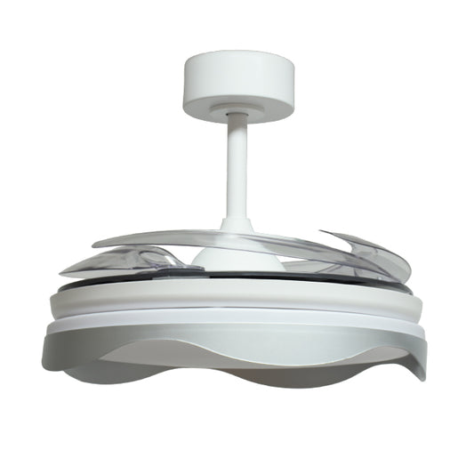 Ventilador de Techo con Luz OLAS 108 cm Aspas Retráctiles Blanco/Plata Interlusa - imagen 2 | Interlusa