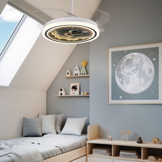 Ventilador de techo infantil HOUSTON con luz LED y 8400 lúmenes para iluminar la habitación