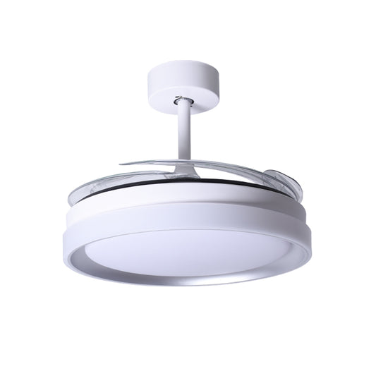 Ventilador de Techo con Luz Kigali Mini 91 cm Aspas Retráctiles Blanco/Plata Belair Interlusa - imagen 2 | Interlusa