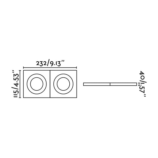 Diagrama de medidas de la luz empotrable ARGON RCT blanco mate de aluminio, faro modelo 43403, orientable GU10 LED para iluminación de techo interior en hogar y cocina
