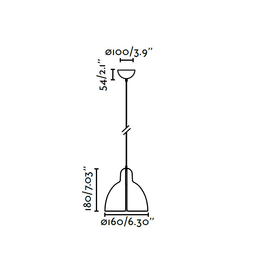 Diagrama de medidas y dimensiones de la lámpara colgante Venice negra de Faro modelo 64256, luminaria de suspensión en cerámica y acero minimalista.