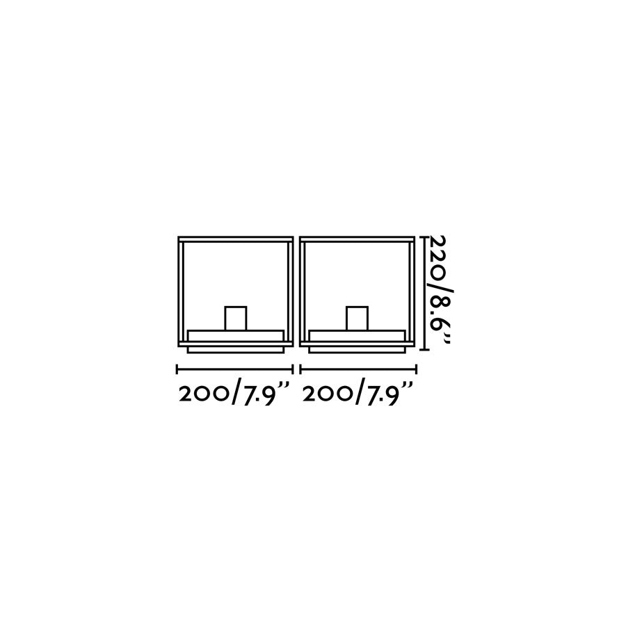 Medidas del Sobremuro NALA Gris Oscuro FARO 70772 - Luminaria exterior de aluminio IP54 para iluminación jardín moderno y diseño contemporáneo