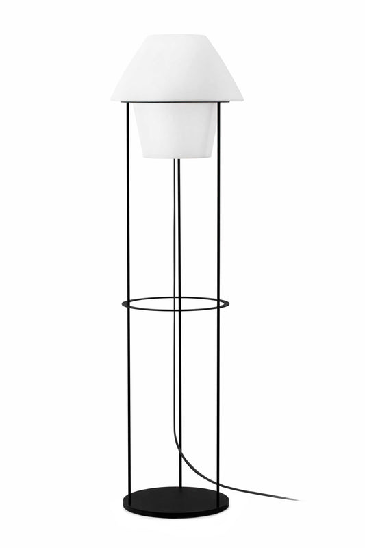 Estructura lámpara exterior Versus L en negro de FARO (74424), diseño Pepe Llaudet en acero para iluminación de jardín y terraza