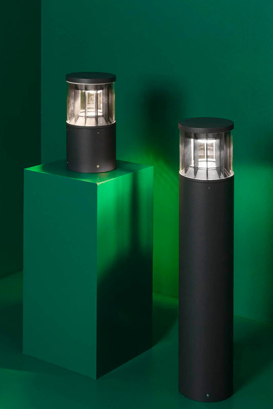 Baliza SCREEN 800 gris oscuro 4000K 360º faro exterior en jardín, luminaria superficie IP65 IK10 DALI para iluminación parques, modelo 751120D