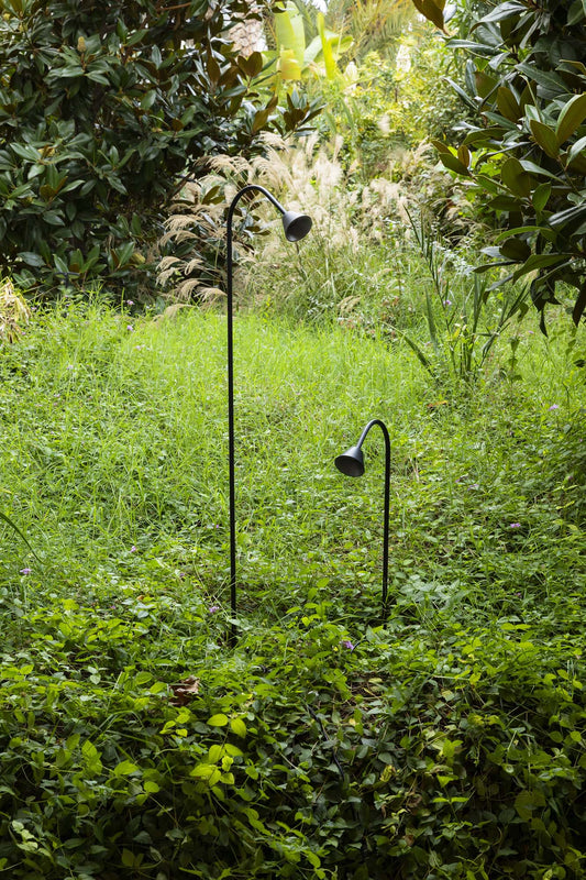 Estaca iluminación LED LILY 1190 negra 24V FARO 75622-1 en jardín exterior, acero inoxidable cristal IP65, paisaje iluminado colección 286