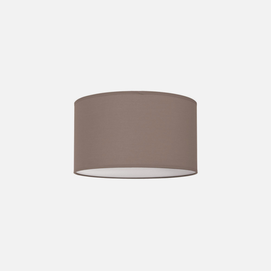 Plafón Nicole Marrón Topo 2xE27 de Fabrilamp – Lámpara de techo con luz difusa, metal y textil para iluminación interior y decoración doméstica.