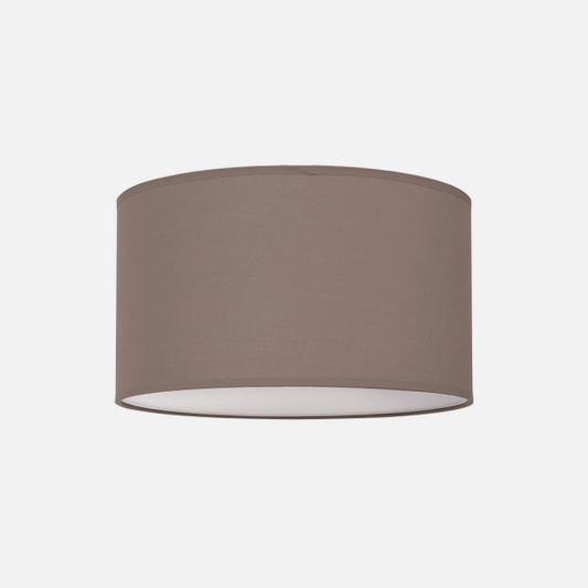 Plafón Nicole Marrón Topo 3xE27 de Fabrilamp para iluminación interior en metal y textil.