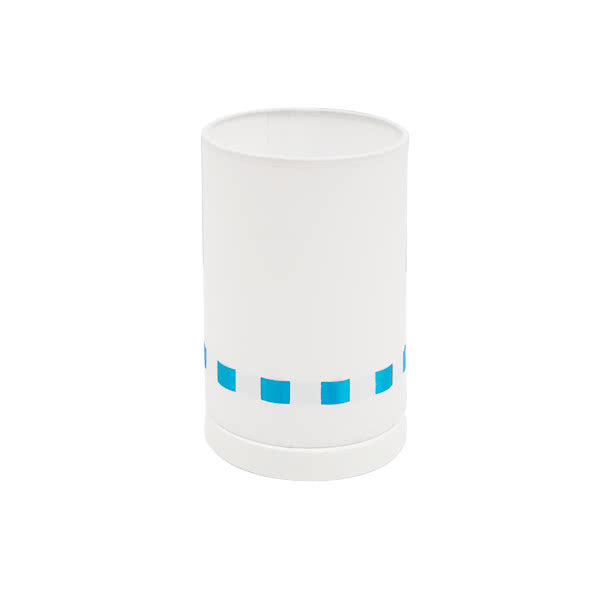 Sobremesa infantil Lacito azul de Abrila, lámpara de mesa decorativa para habitación de niños con diseño de lazo, bombilla E27, certificado CE y materiales reciclados, modelo 064171008.