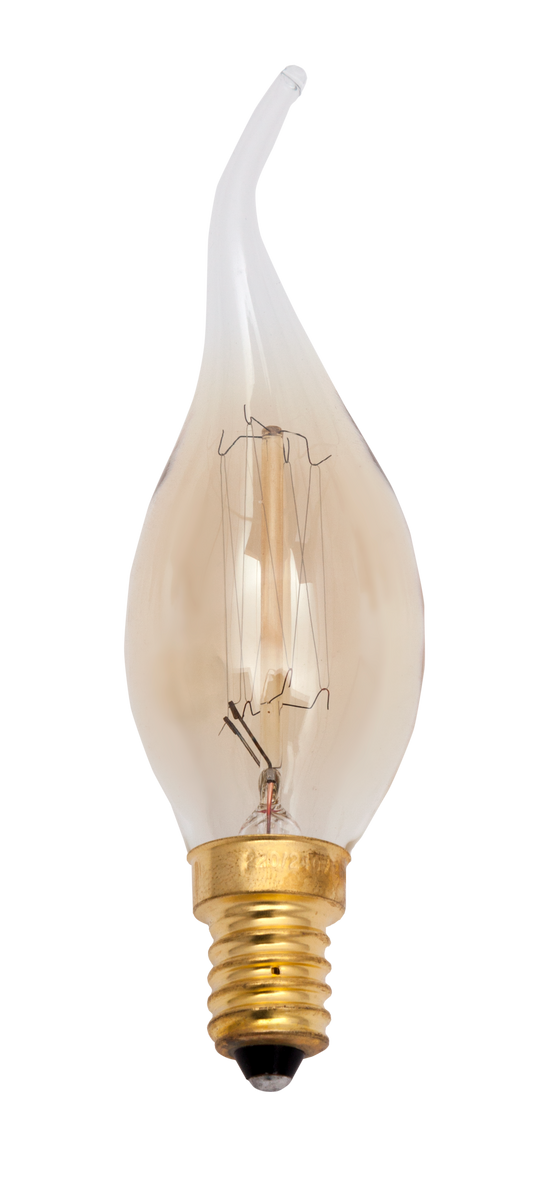 Bombilla incandescencia vintage 25W, base E14, blanca, Fabrilamp (modelo 071432251) iluminación decorativa para el hogar, estilo bohemio.