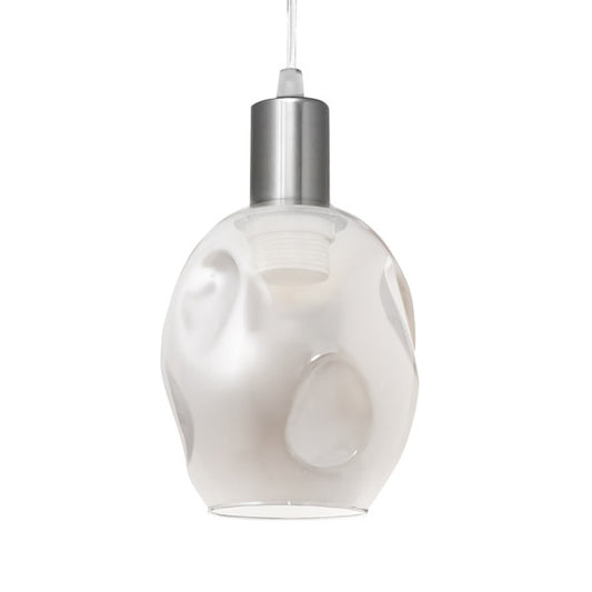 Colgante Meteoro Cromo/Fumé 1xE27 de Abrila (110391120), lámpara moderna de metal y cristal con luz difusa para decoración de interiores, diseño colgante en acabado cromo y fumé con casquillo E27.