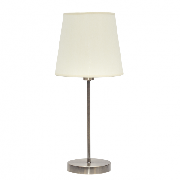 Lámpara sobremesa Maldivas en cuero beige de Abrila, diseño clásico con base de textil y metal para iluminación difusa E14, ideal para decoración interior doméstica (modelo 110671014)
