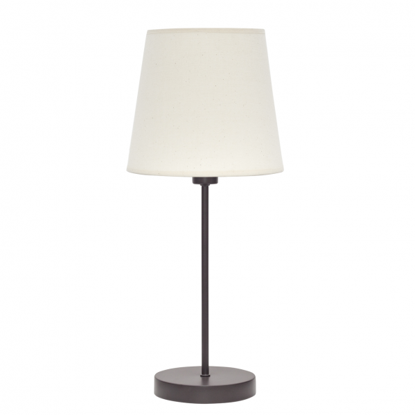 Lámpara de sobremesa Maldivas en marrón Sancho de Abrila, diseño clásico con base de metal y pantalla textil para iluminación doméstica difusa con bombilla E14, ideal para decoración interior ai2.