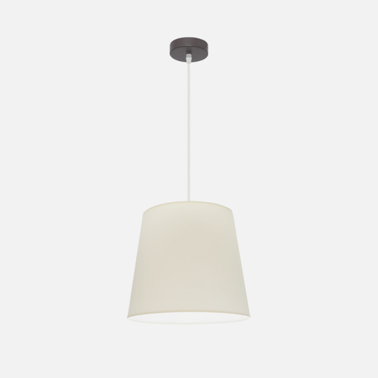 Colgante Maldívas de Abrila en marrón y beige, lámpara colgante clásica 35x35 cm con 1xE27 para luz difusa, ideal para decoración interior doméstica en estilo textil y metal.