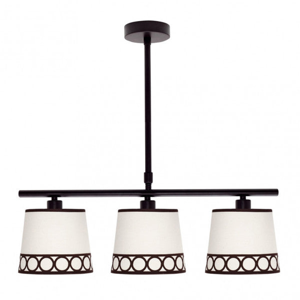 Lámpara clásica Dalia de Abrila en beige y marrón, modelo 3xE14 con base metálica y pantalla textil, ideal para decoración interior doméstica (ref. 114853002)