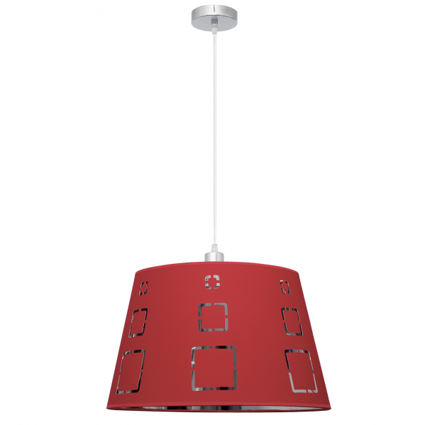 Colgante Celaya Rojo de Abrila, lámpara colgante moderna 1xE27 con estructura de metal textil en color rojo vibrante para iluminación difusa en interiores, diseño decorativo contemporáneo (referencia 122194007)