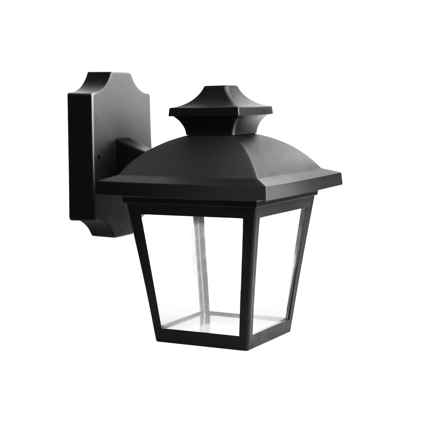 Aplique exterior MACA negro de policarbonato, iluminación exterior para jardín y terraza, IP44, Fabrilamp 126361009