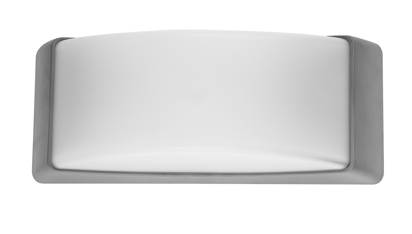 Aplique exterior Azuki Gris 1xE27 – Fabrilamp, modelo 126561028, luminaria de pared IP65, policarbonato, ideal para jardín y terraza.