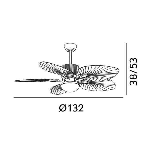 Ventilador de techo Colla DC 26W en blanco y haya de Abrila, con 6 velocidades, motor DC eficiente, LED integrado regulable, mando a distancia y diseño para interior doméstico. Modelo 128891568, ideal para ventilación y iluminación moderna.