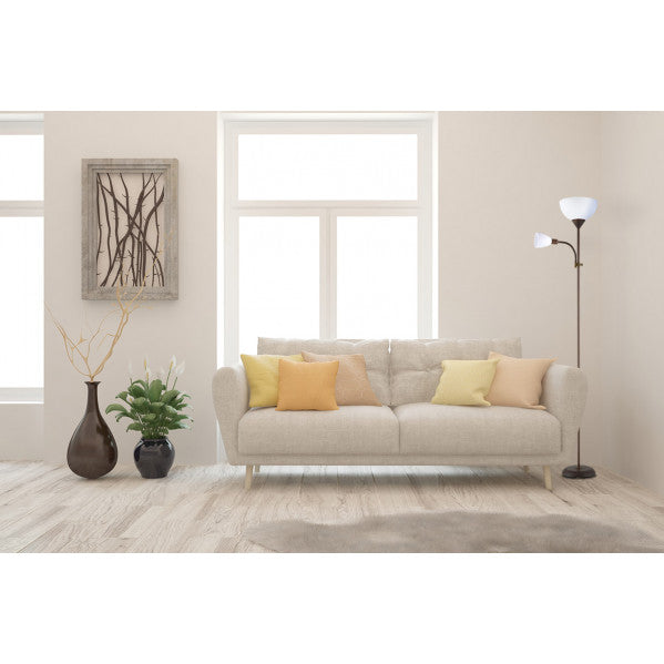 Lámpara de pie de salón Rigel en marrón, modelo moderno de 180 cm de Abrila fabricada en metal y policarbonato para iluminación interior en salones, estudios y decoración doméstica.