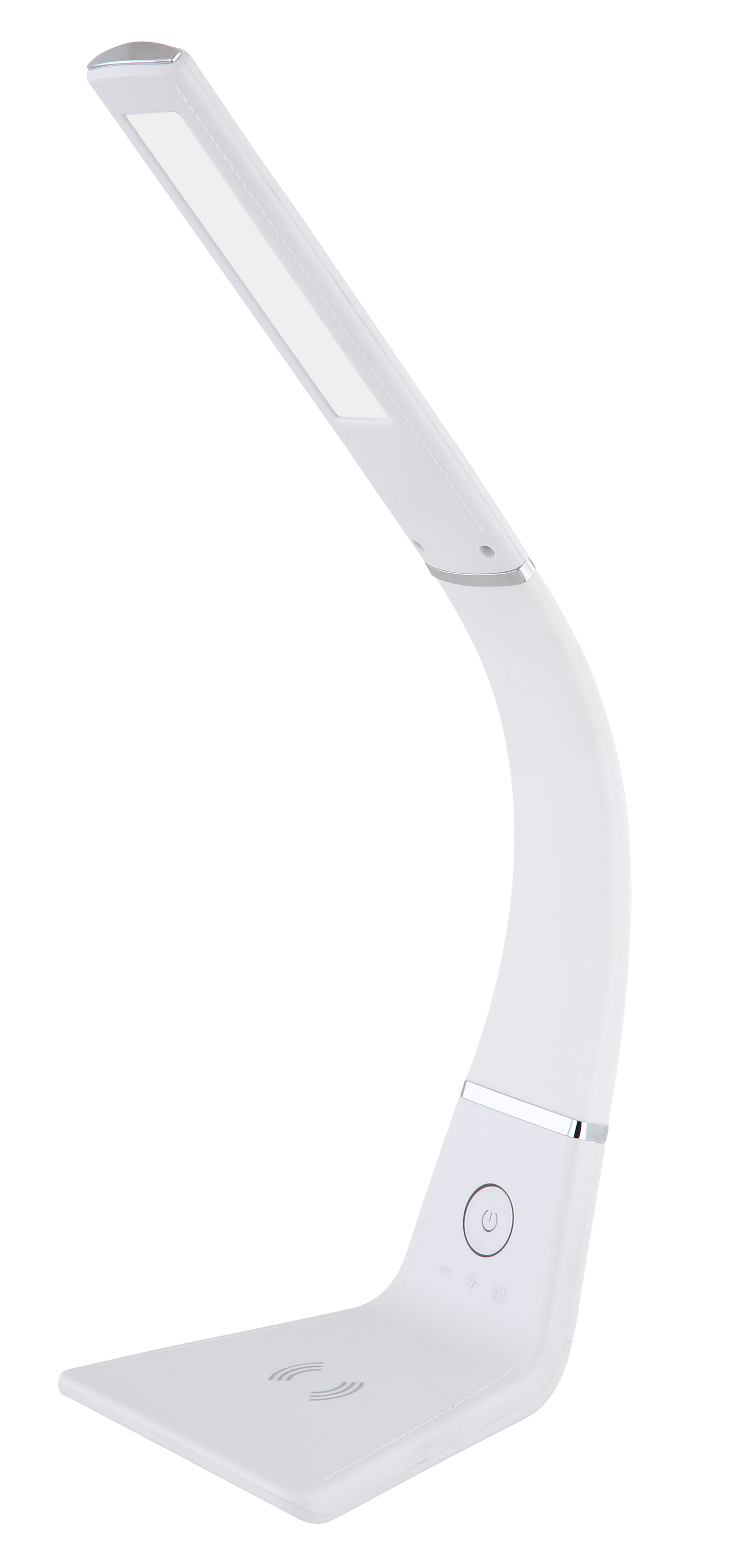 Flexo LED Kodonita blanco/cromo con carga inalámbrica para escritorio y estudio – iluminación de lectura | Fabrilamp 139271001