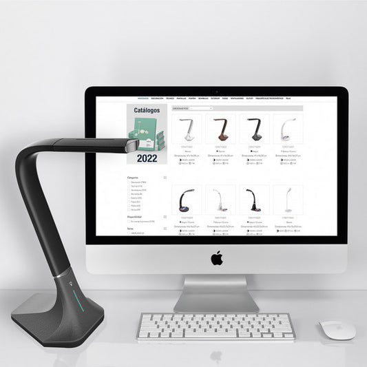 Flexo LED Andalucita negro 7W de Fabrilamp, lámpara de escritorio para estudio y oficina, modelo 139471009